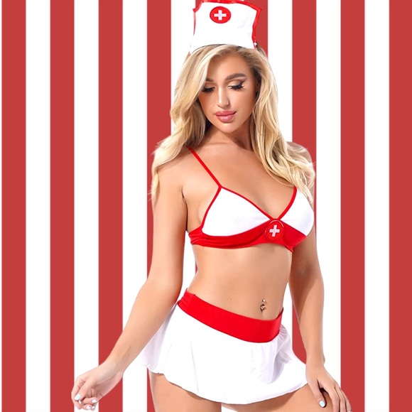 Women's Sexy Nurse Uniform Cosplay Lingerie Set Role-Play Outfit. Medium. NWT. - Picture 5 of 6